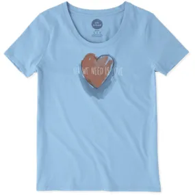 All We Need Heart Snuggle Up Sleep T-Shirt by Life is good