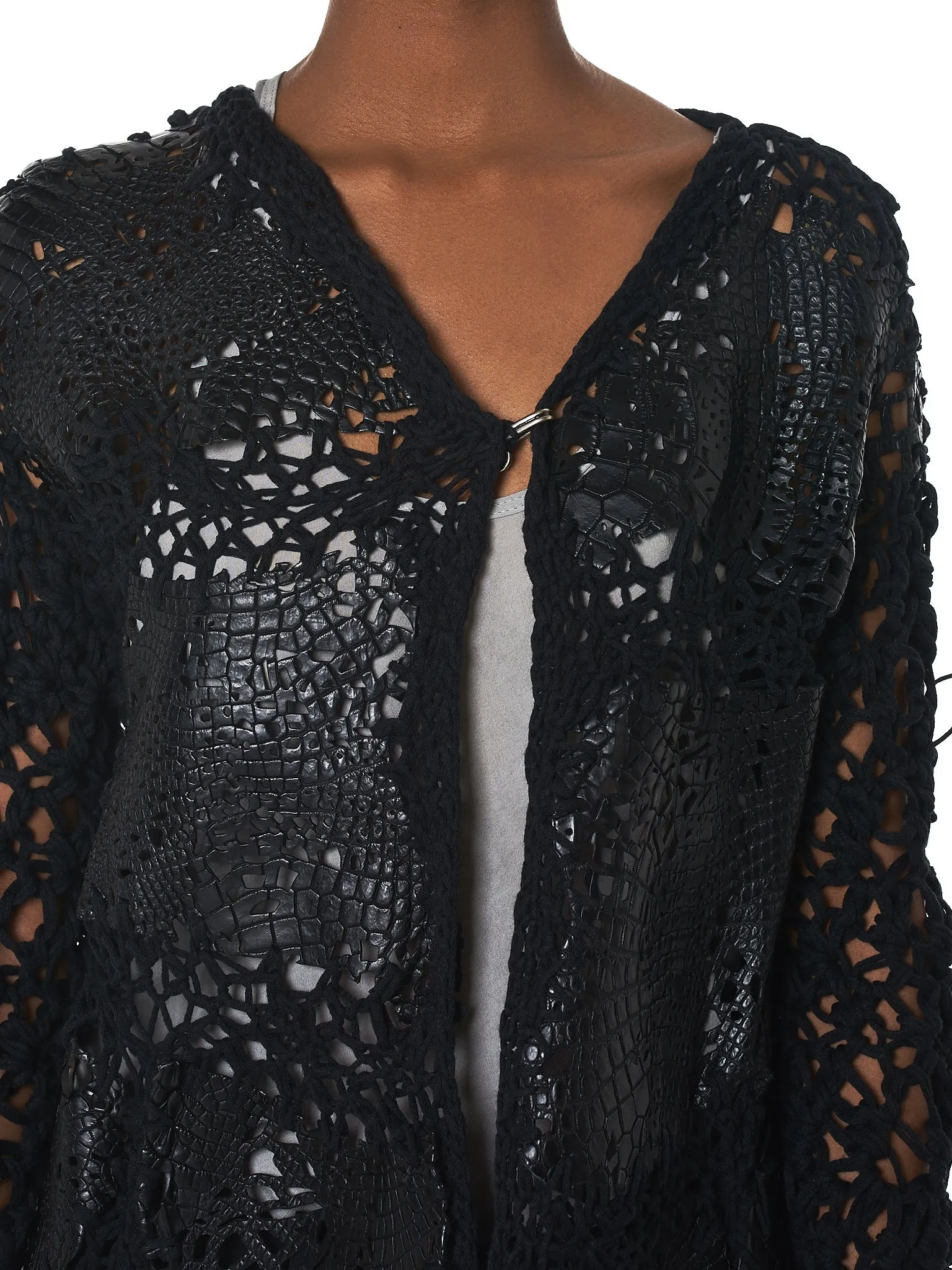 Alligator Leather Knit Cardigan (71800-018-690)