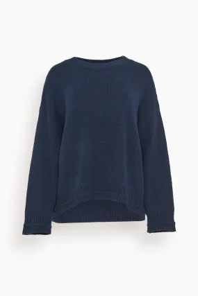 Alston Boyfriend Crewneck in Midnight Navy