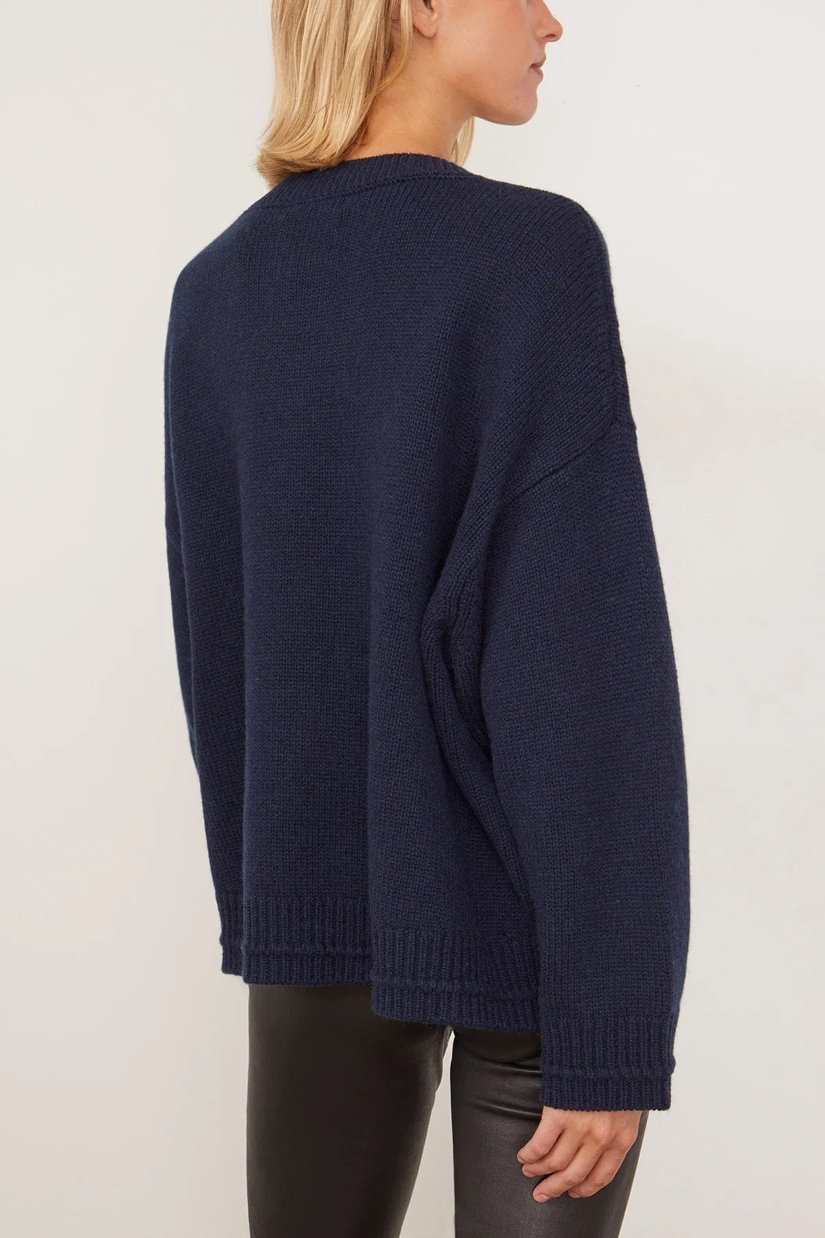 Alston Boyfriend Crewneck in Midnight Navy