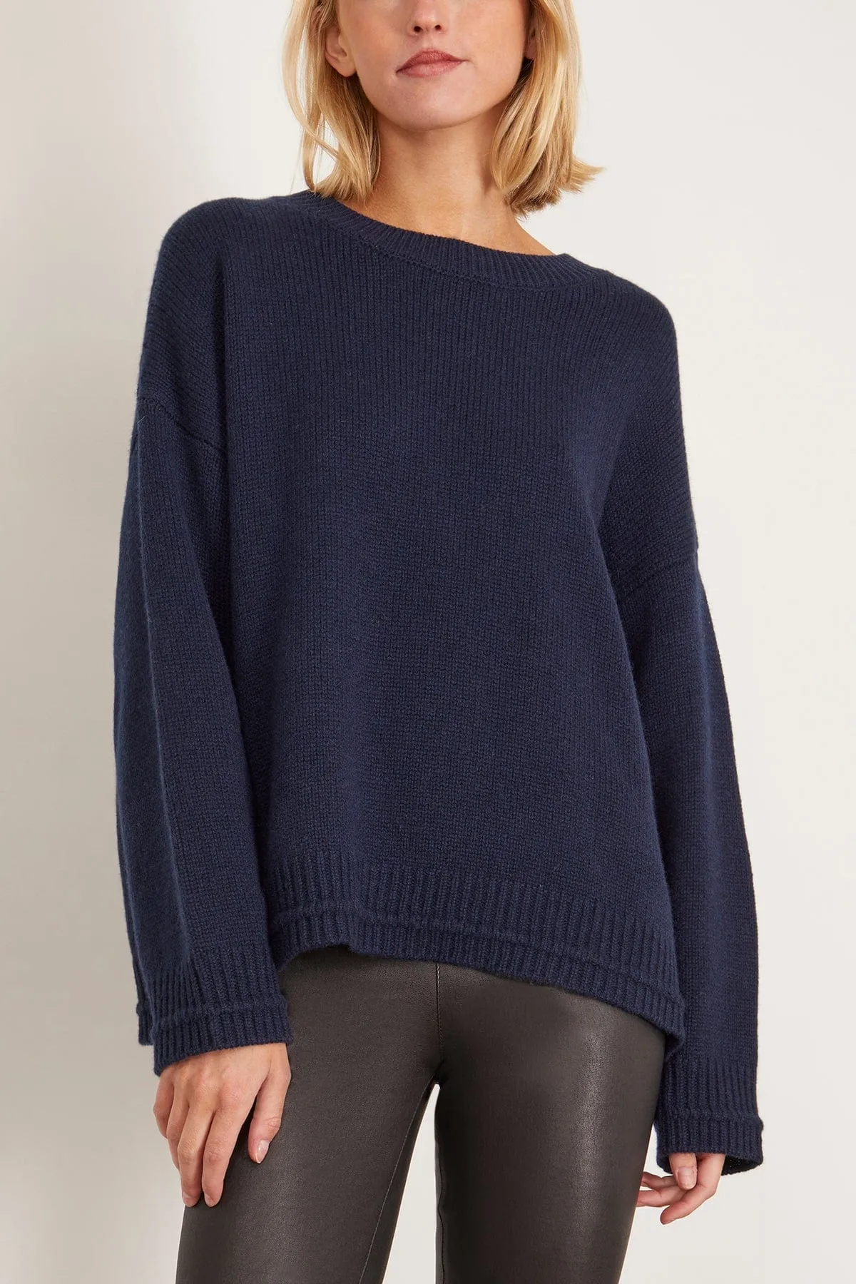 Alston Boyfriend Crewneck in Midnight Navy