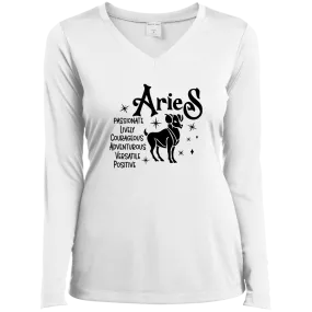 Aries Ladies’ Long Sleeve Performance V-Neck Tee