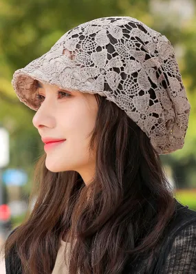 Autumn 2023 New Hollow Flower Hook Soft Brim Baotou Hat Breathable