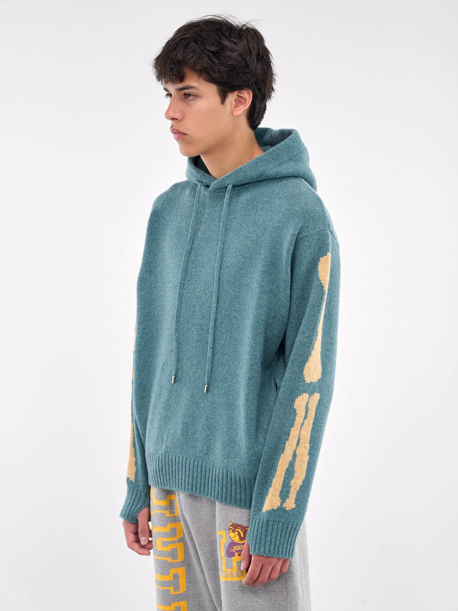 Bone Knit Hoodie (K2410KN079-SAX-BLUE)