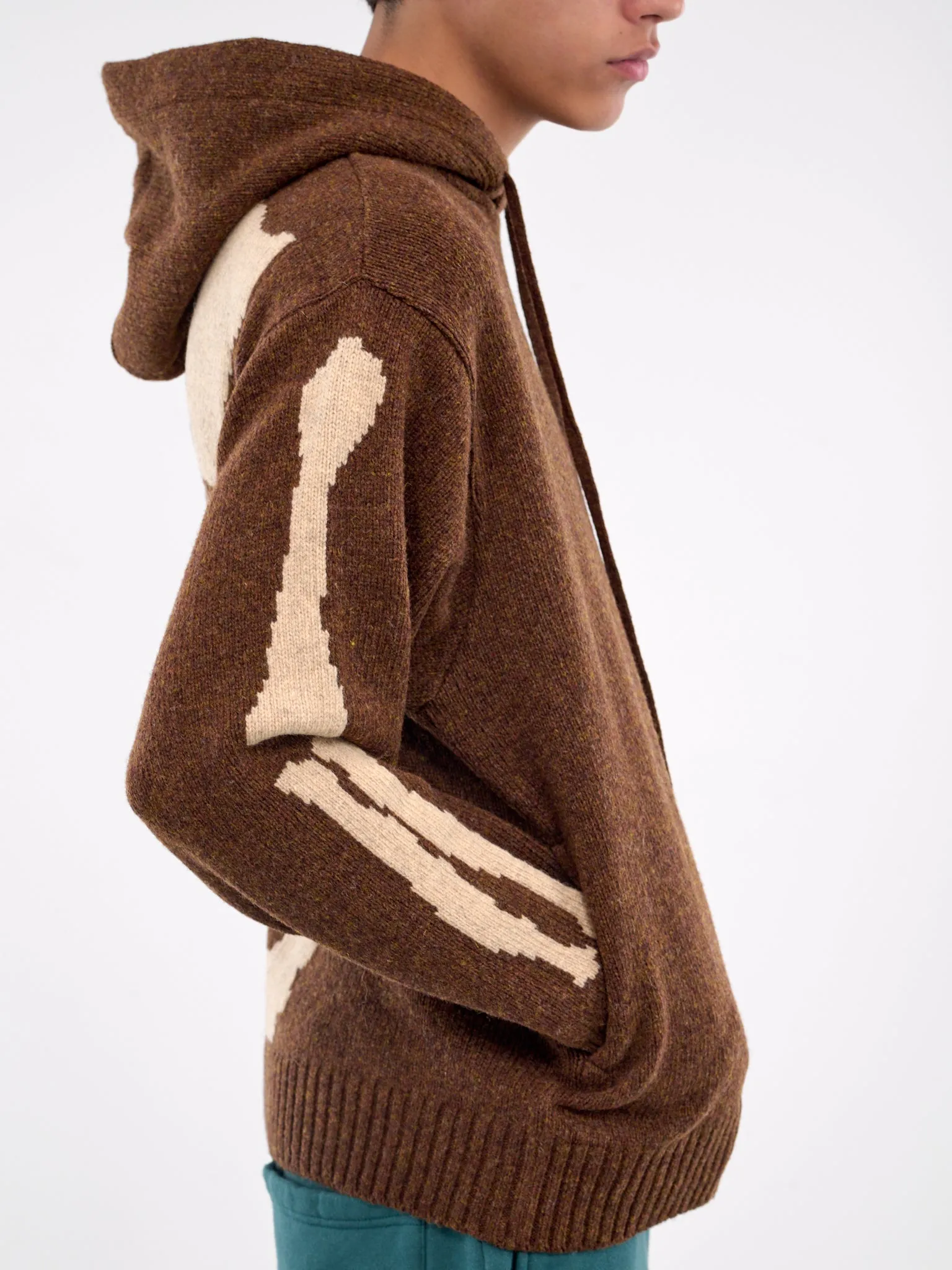 Bone Wool Hoodie (K2410KN079-BROWN)