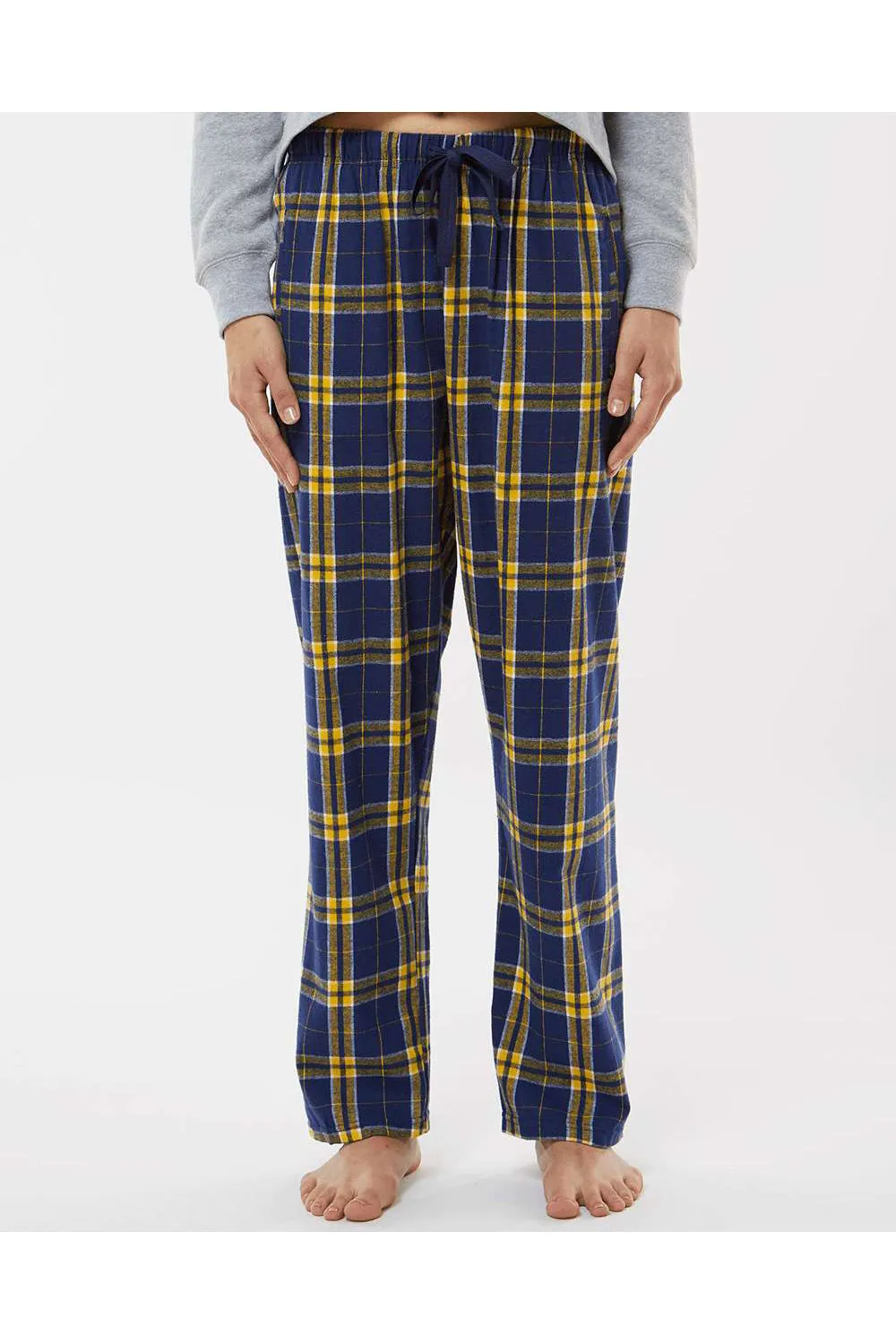 Boxercraft Womens Haley Flannel Pants w/ Pockets - Navy Blue/Gold