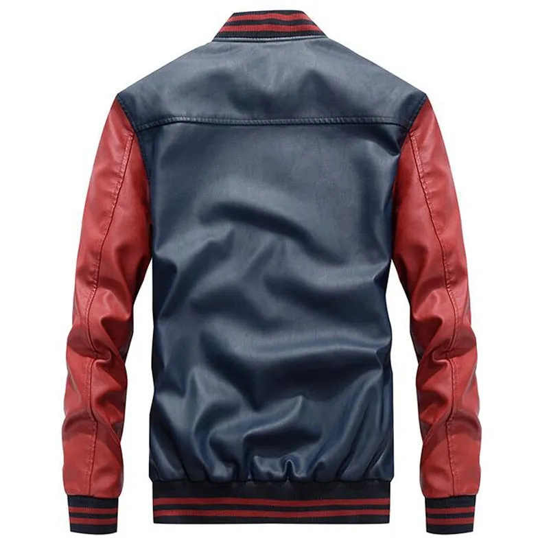 Brand Embroidery Baseball Jackets Men Fleece Pilot Letter Stand Bomber Coat