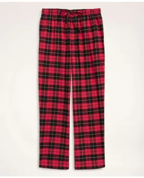 Brooks Brothers Men's Cotton Flannel Tartan Lounge Pants Red