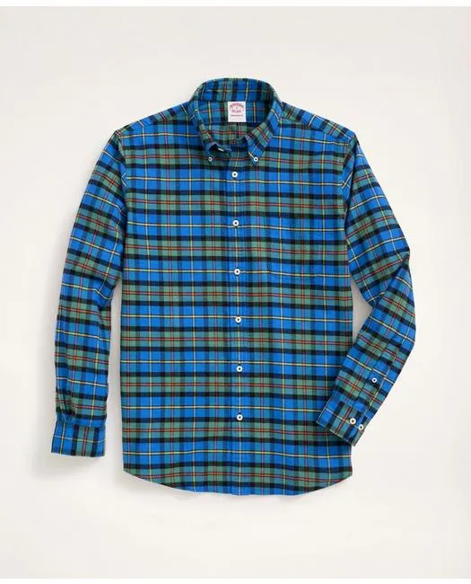 Brooks Brothers Men's Madison Relaxed-Fit Portuguese Flannel Shirt Blue/Green