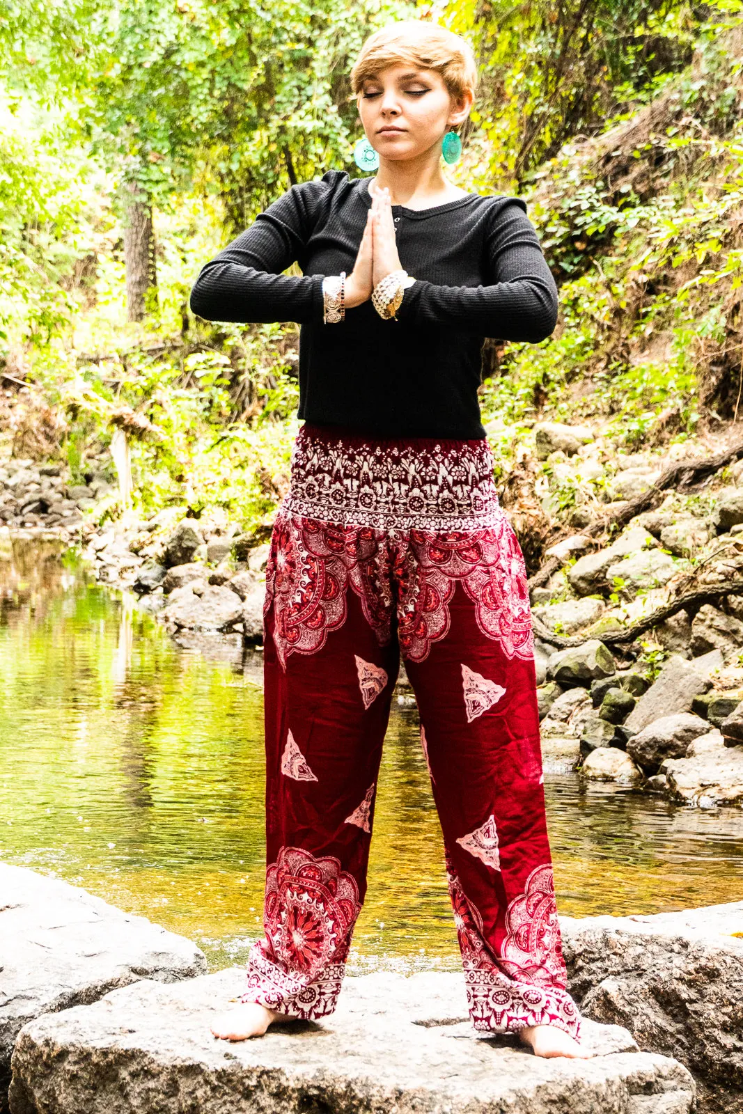 Burgundy Mantra Harem Pants