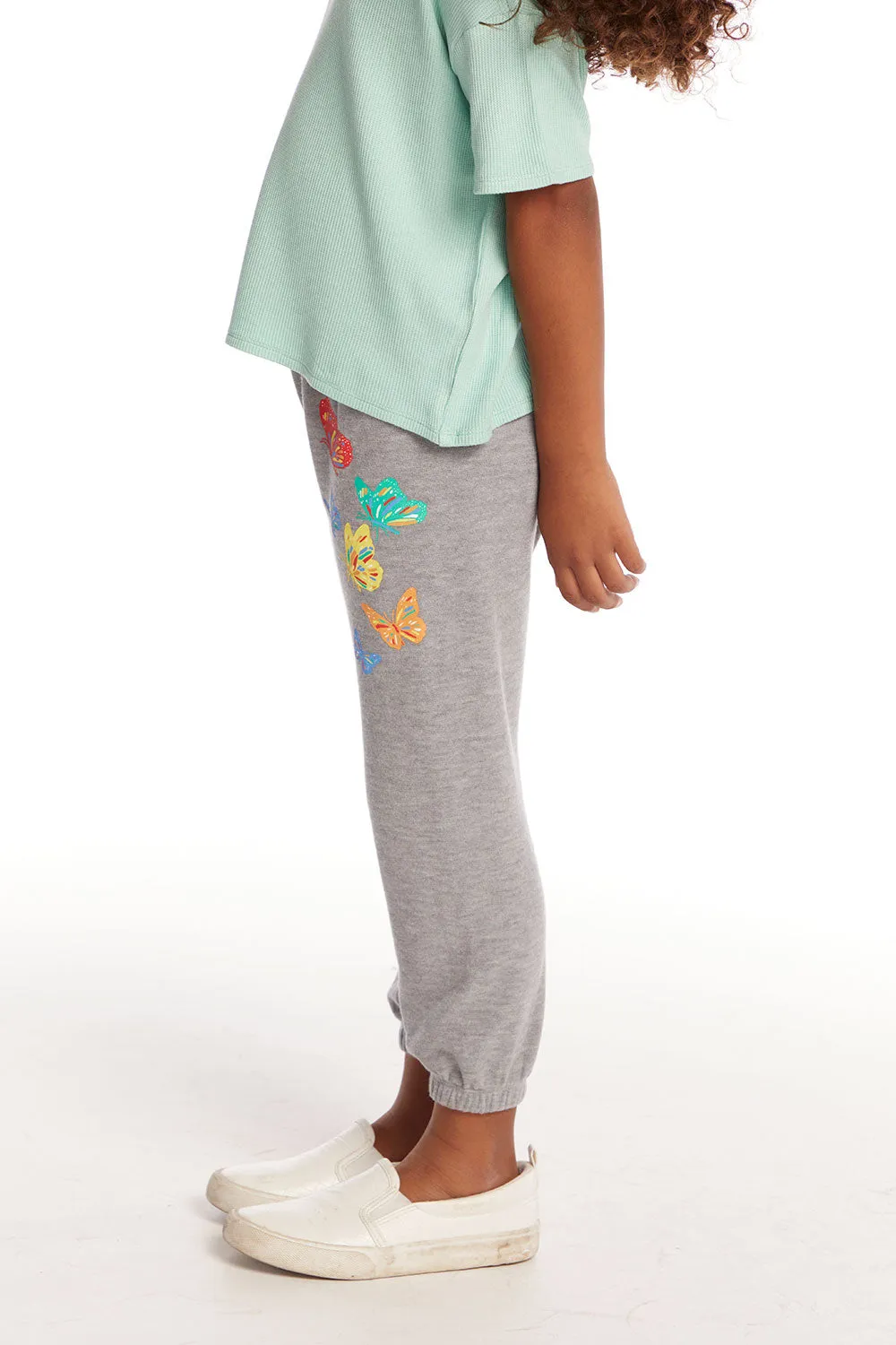 Butterflies Girls Cozy Knit Sweatpant