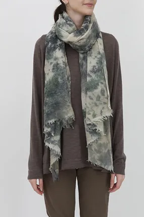 CAMOUFLAGE SCARF IN HAND DYED CASHMERE