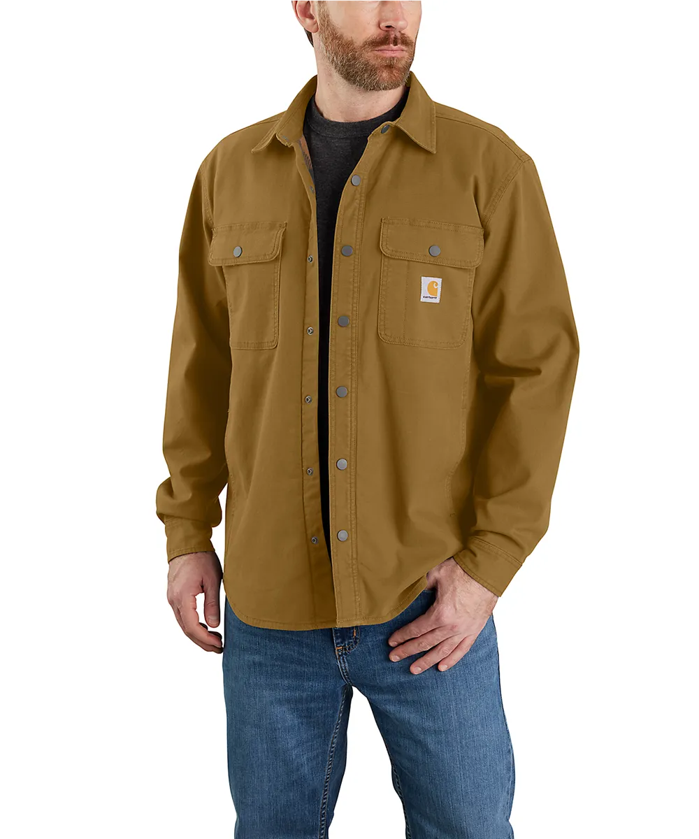 Carhartt Men's Canvas Fleece Lined Shirt Jacket - Oak Brown