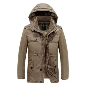 Cotton Winter Hooded Solid Warm Jacket