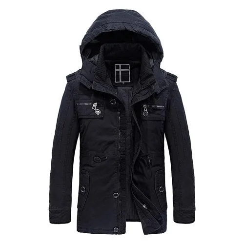 Cotton Winter Hooded Solid Warm Jacket