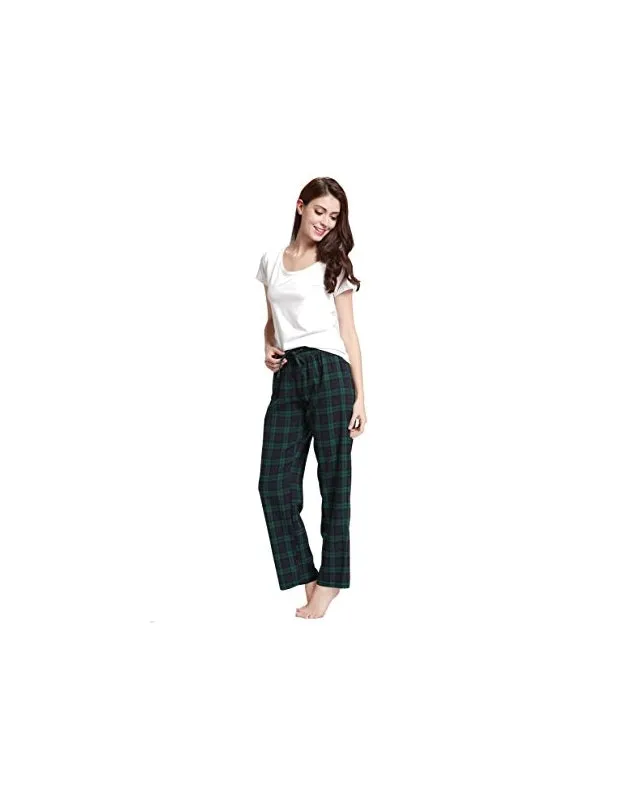 CYZ Women's 100% Cotton Super Soft Flannel Plaid Pajama/Lounge Pants