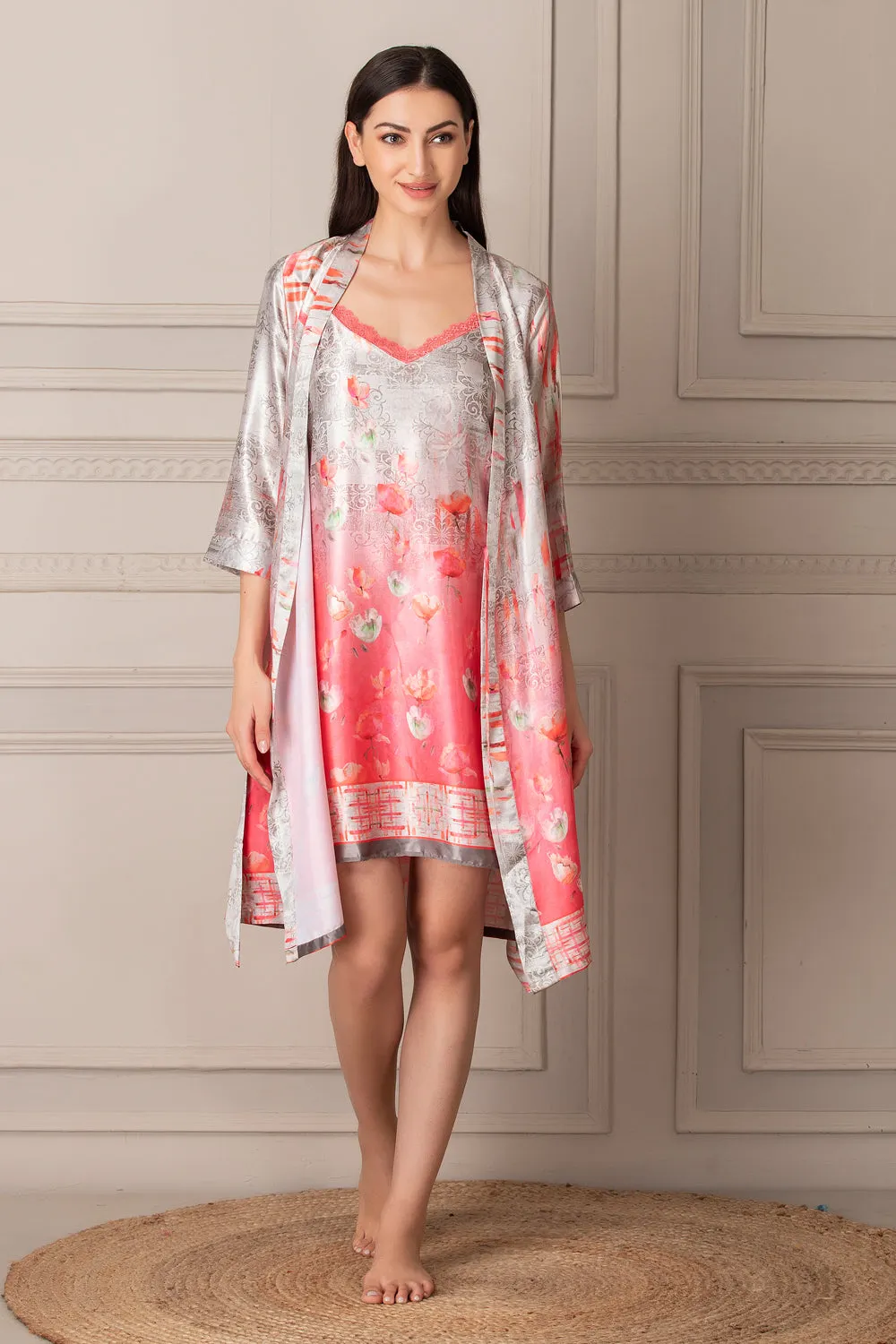 Digital print short Nightgown set