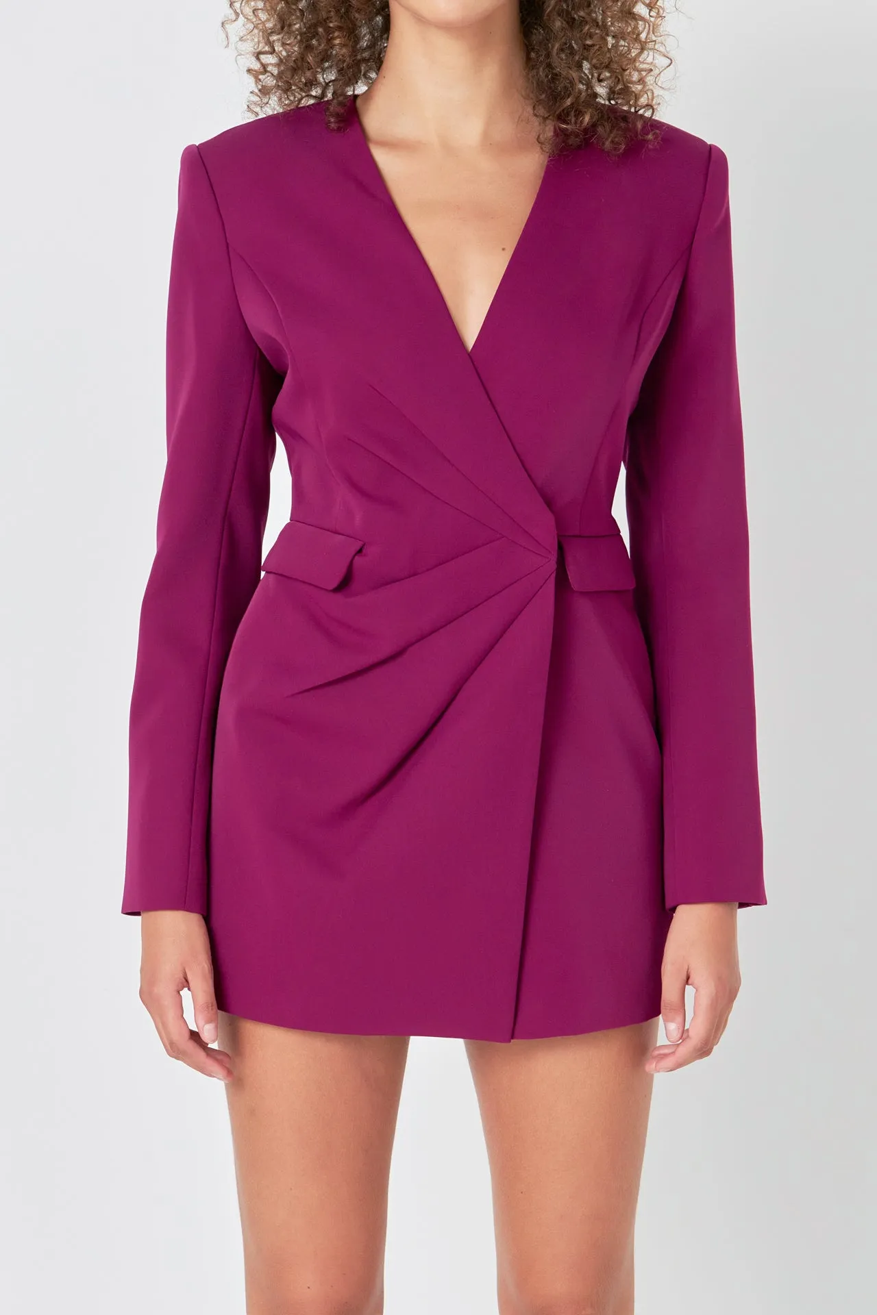 Drapped V-neckline Blazer Romper