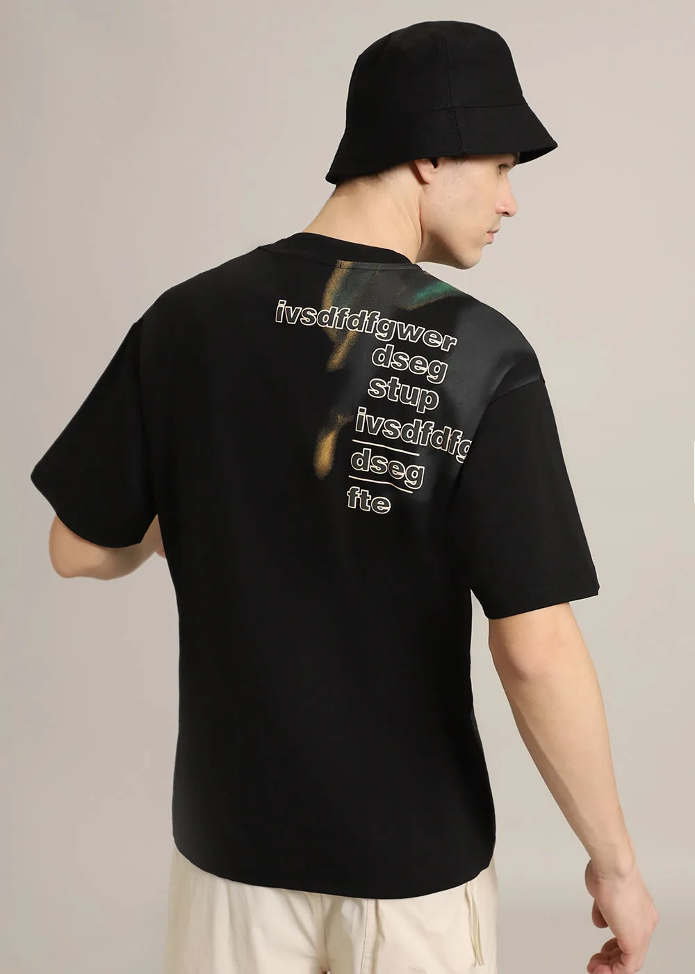 Fontastic Black Oversized T-shirt