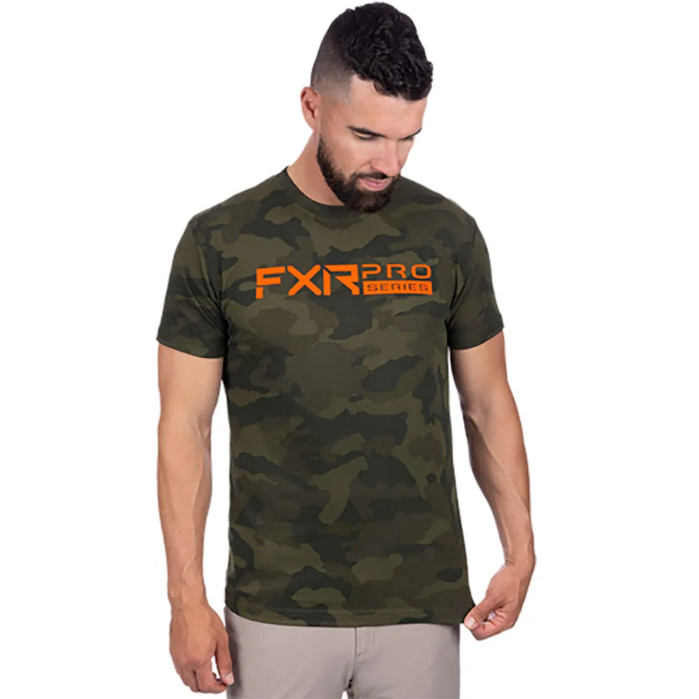 FXR  Mens Pro Series Premium T-Shirt Soft Cotton Blend Casual Army Camo Orange