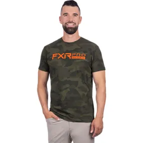 FXR  Mens Pro Series Premium T-Shirt Soft Cotton Blend Casual Army Camo Orange