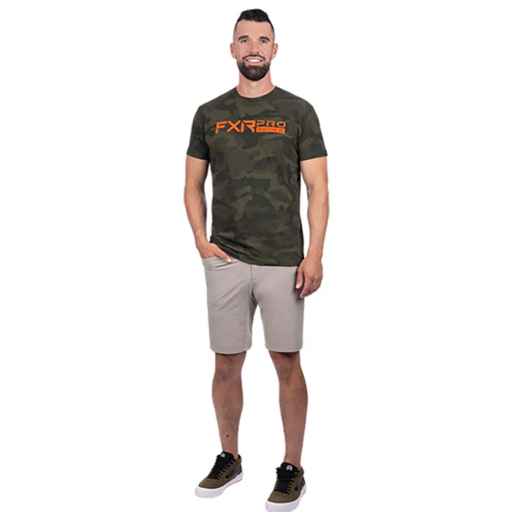 FXR  Mens Pro Series Premium T-Shirt Soft Cotton Blend Casual Army Camo Orange