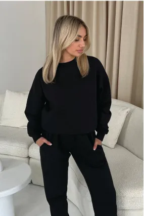 Glamify Premium essential relaxed black sweatshirt