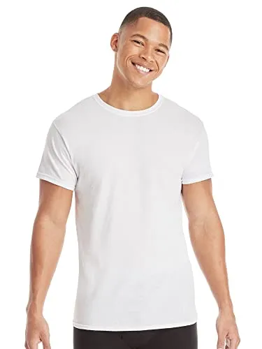 Hanes Men Hanes Men's Cotton Undershirt, Moisture-Wicking Crew Tee Undershirts, Multi-Packs Available