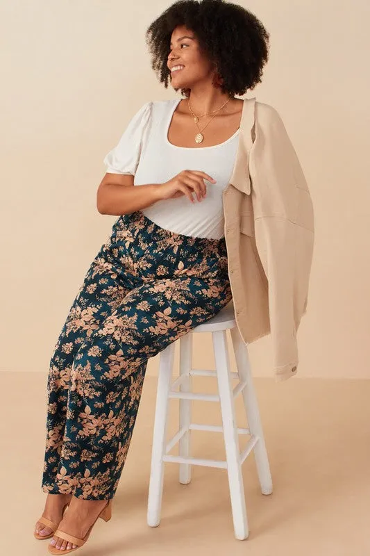 HAY108 - FLORAL WIDE LEG PANT