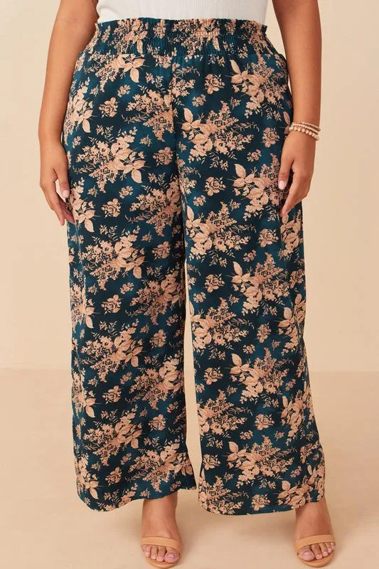 HAY108 - FLORAL WIDE LEG PANT