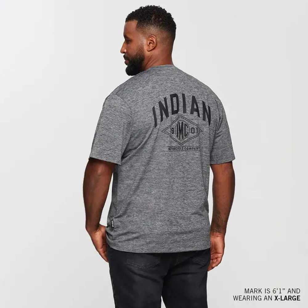 Indian Motorcycle  Mens IMC 1901 Block T-Shirt Tee Lightweight Comfortable Grey