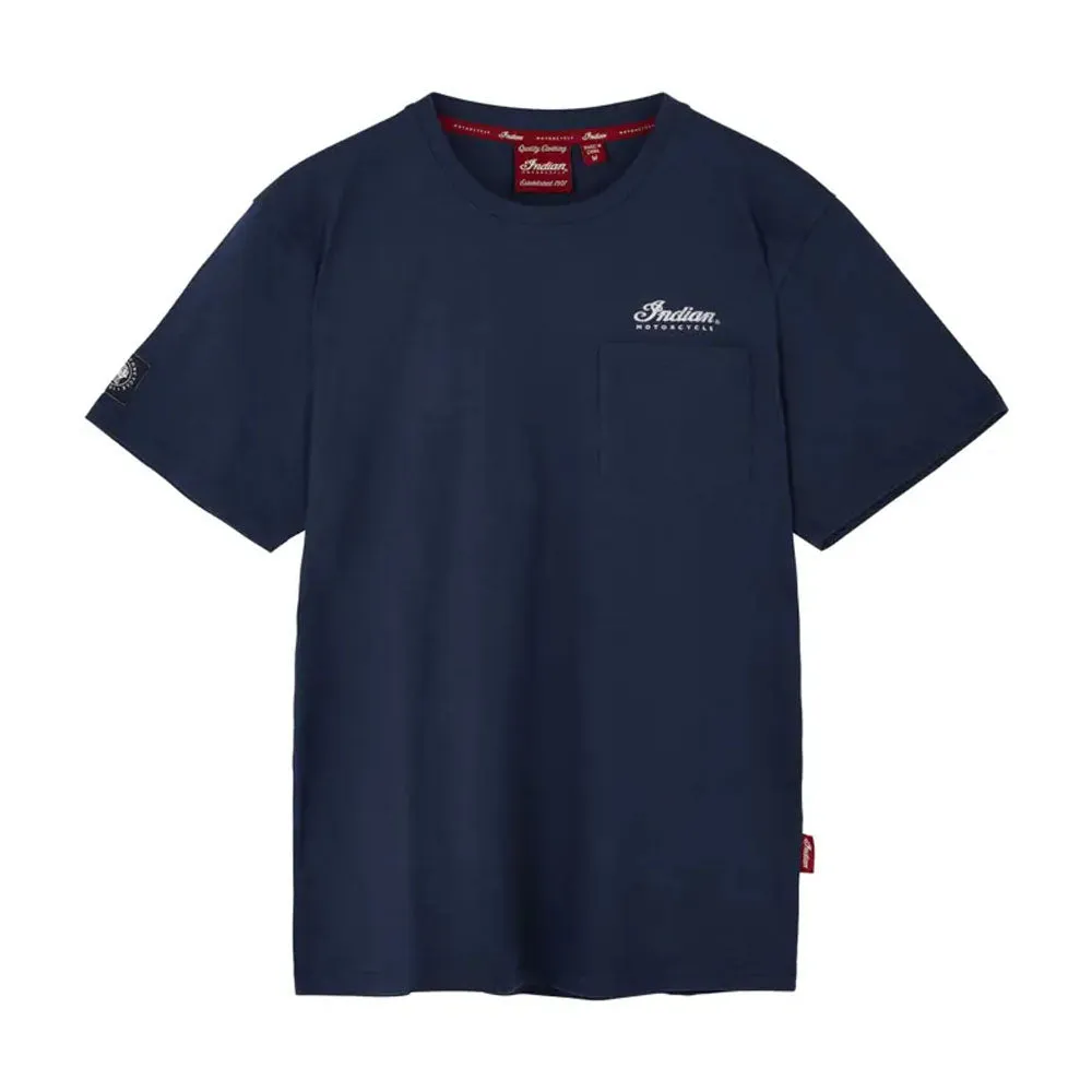 Indian Motorcycle  Mens Oval Logo T-Shirt Tee Soft Lightweight Comfortable Navy