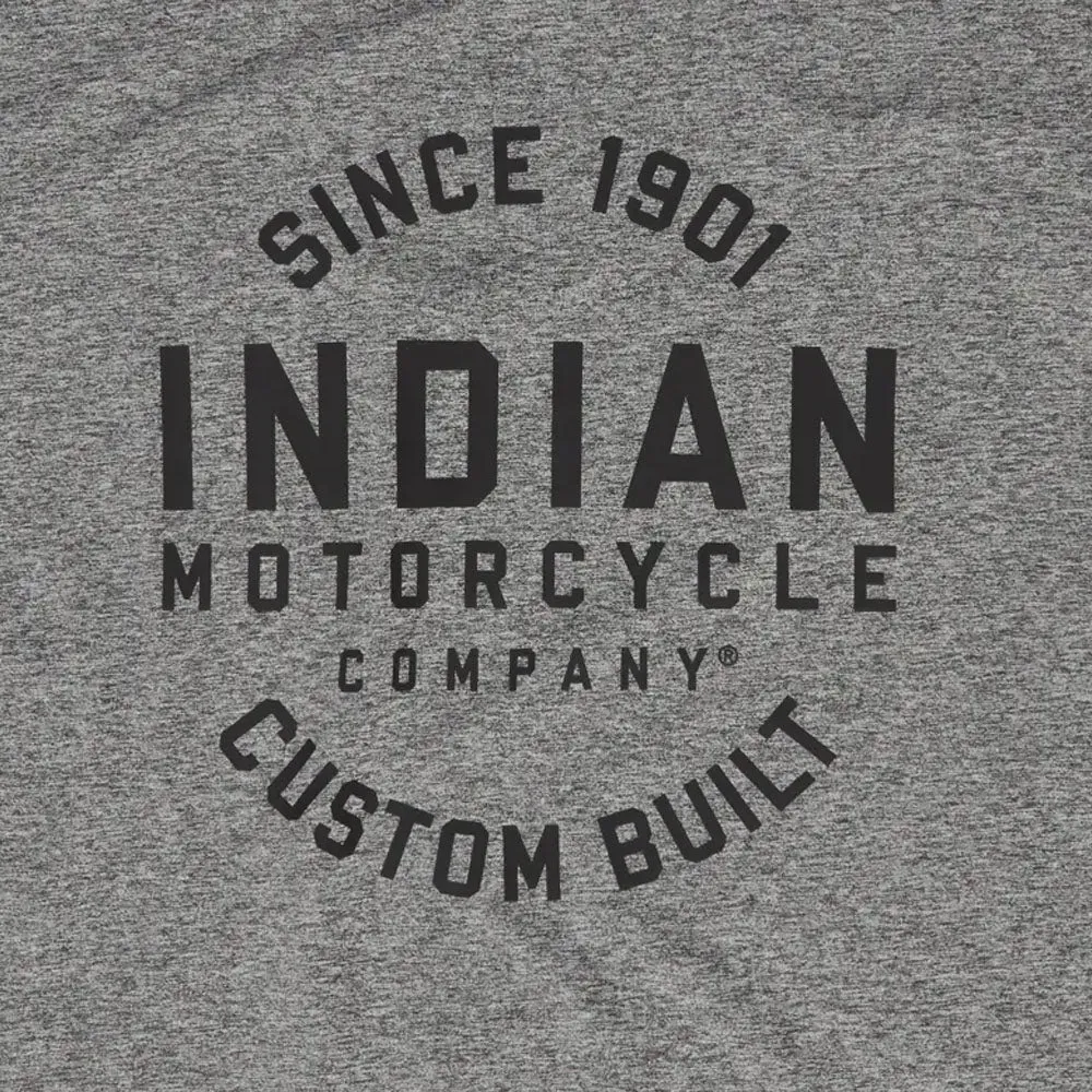 Indian Motorcycle  Polaris Mens Athlete T-Shirt Tee Soft Lightweight Comfortable Grey