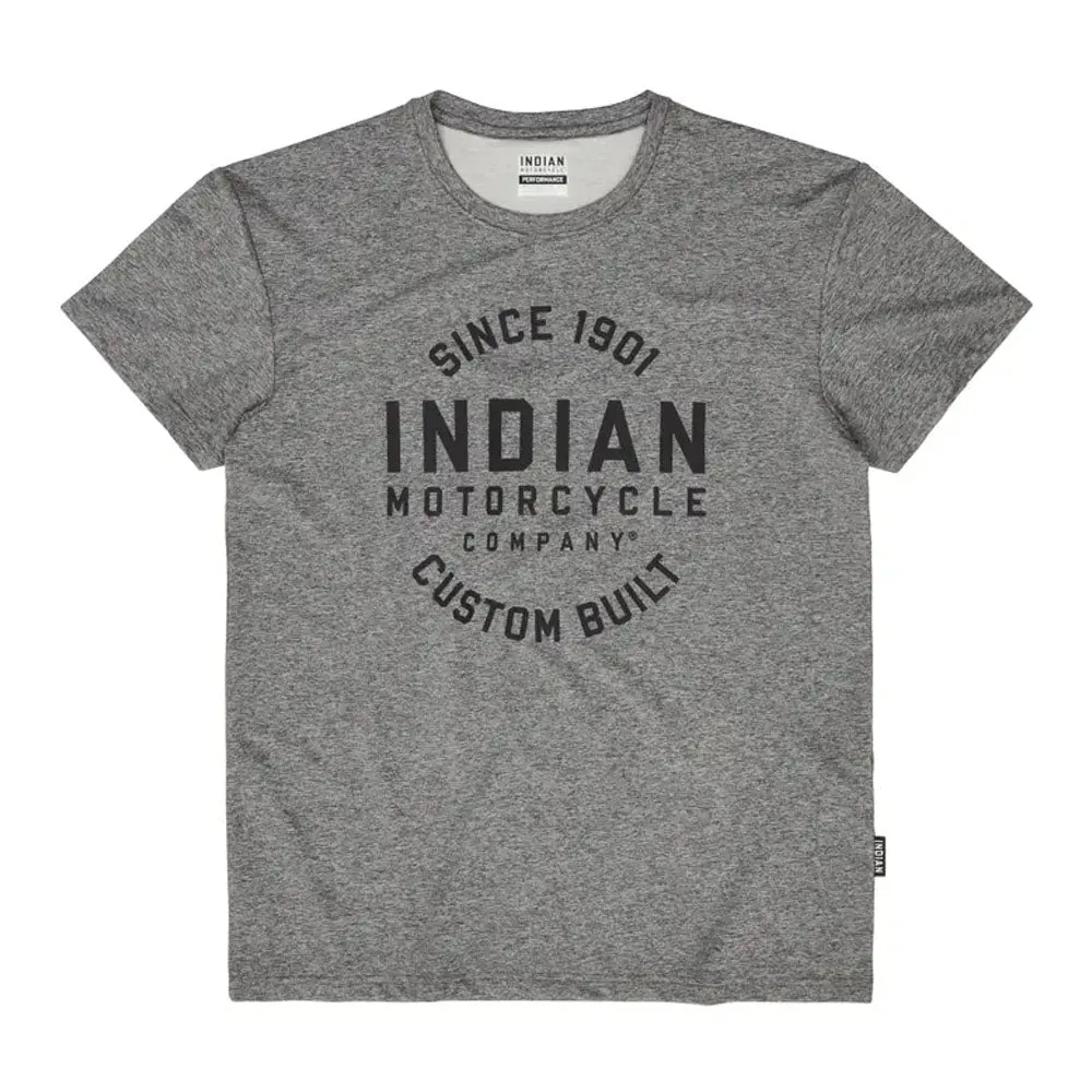 Indian Motorcycle  Polaris Mens Athlete T-Shirt Tee Soft Lightweight Comfortable Grey