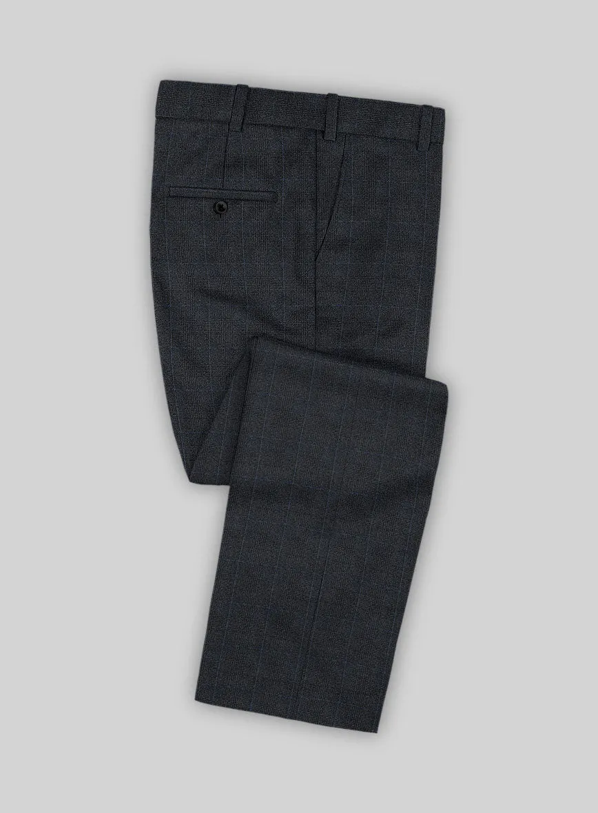 Italian Burta Blue Glen Flannel Pants