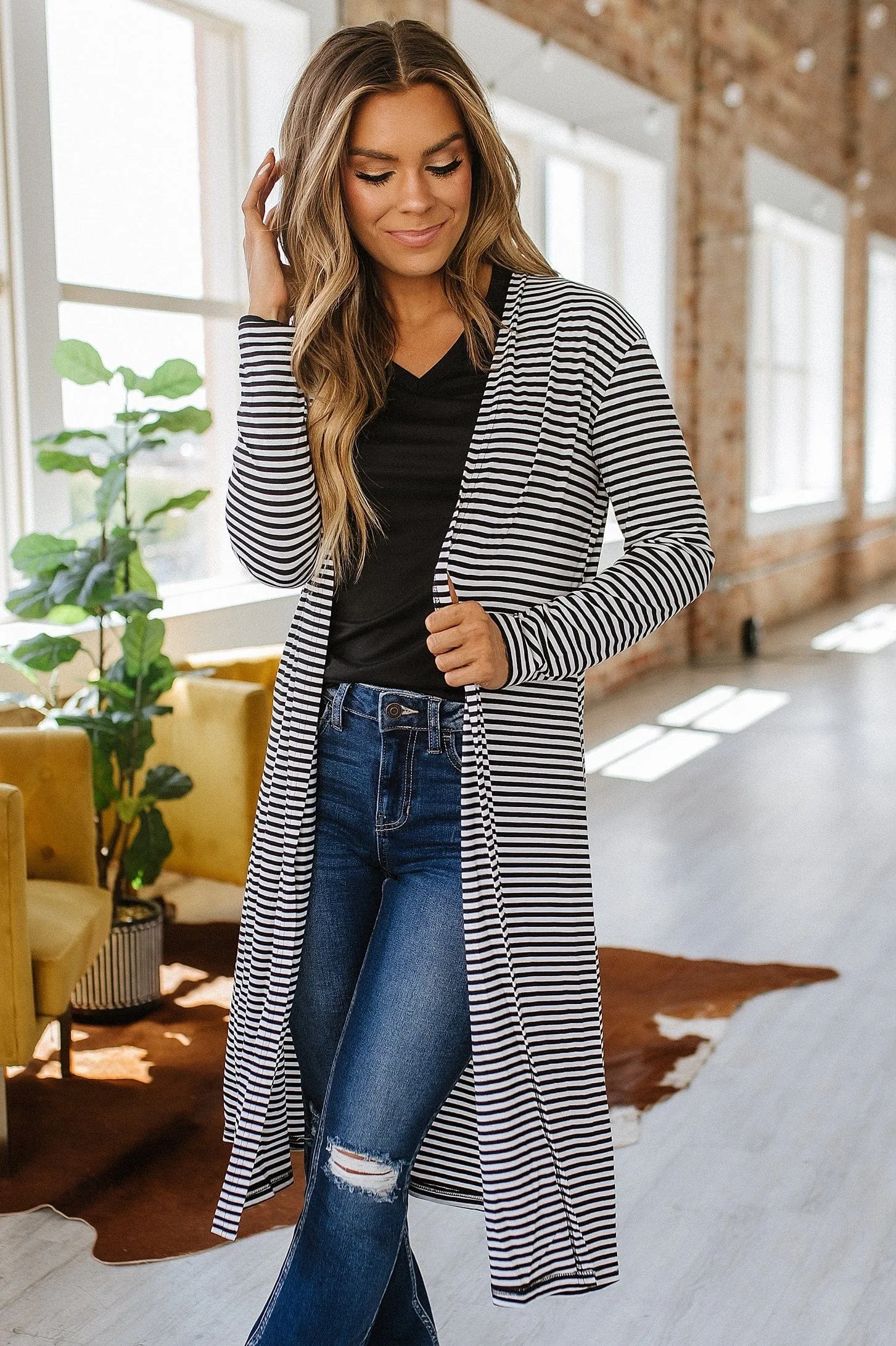 Jemma Striped Long Cardigan | S-XL | PRE ORDER