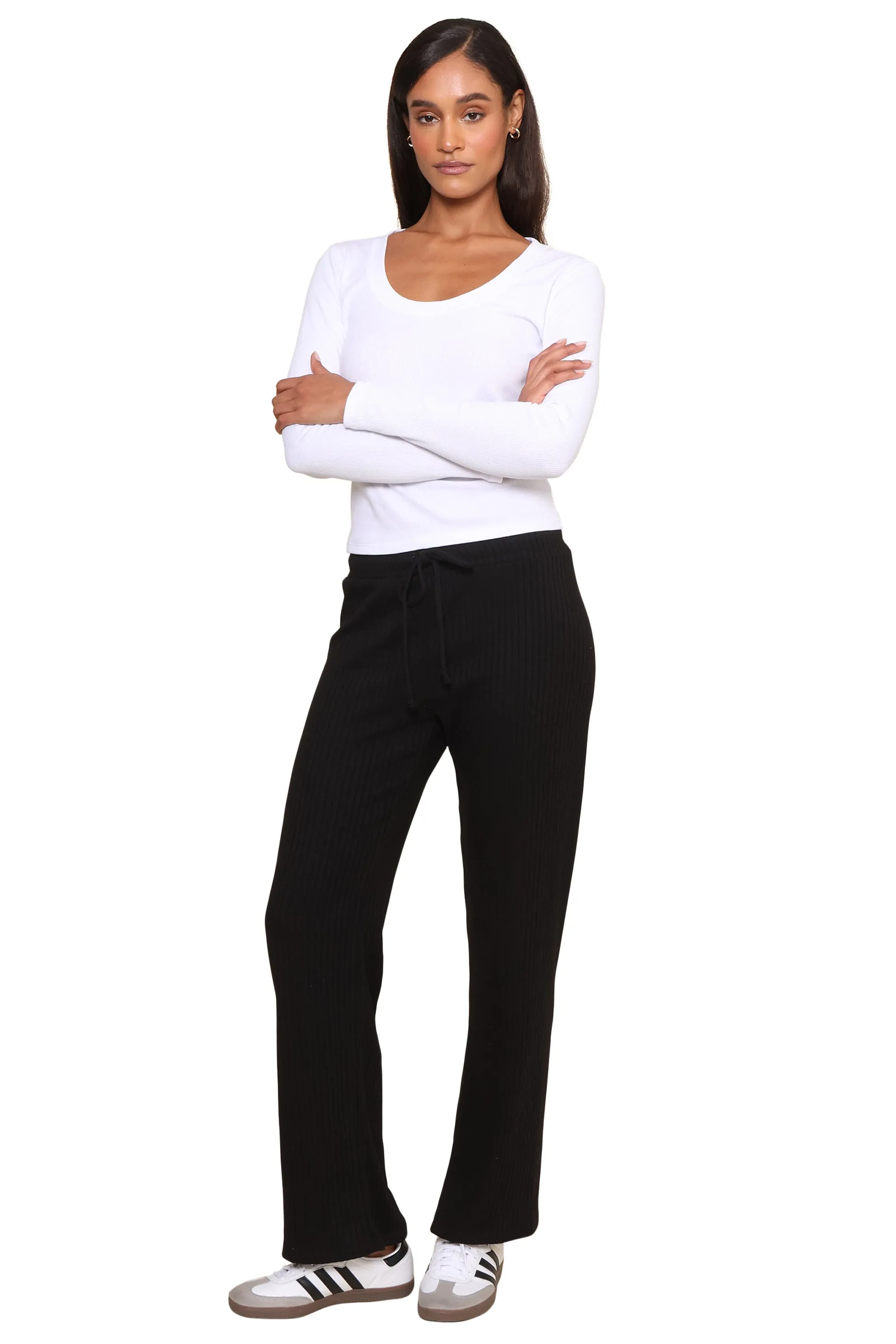 Lazy Day Rib Wide Leg Pant