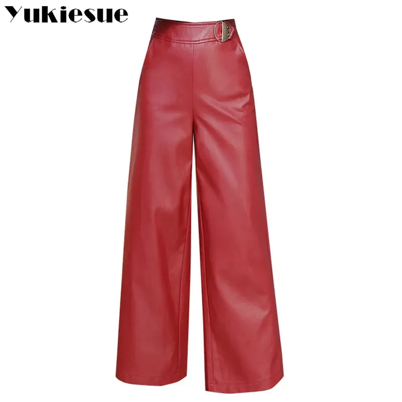 Leather Wide Leg Office/ Formal & Casual Pants