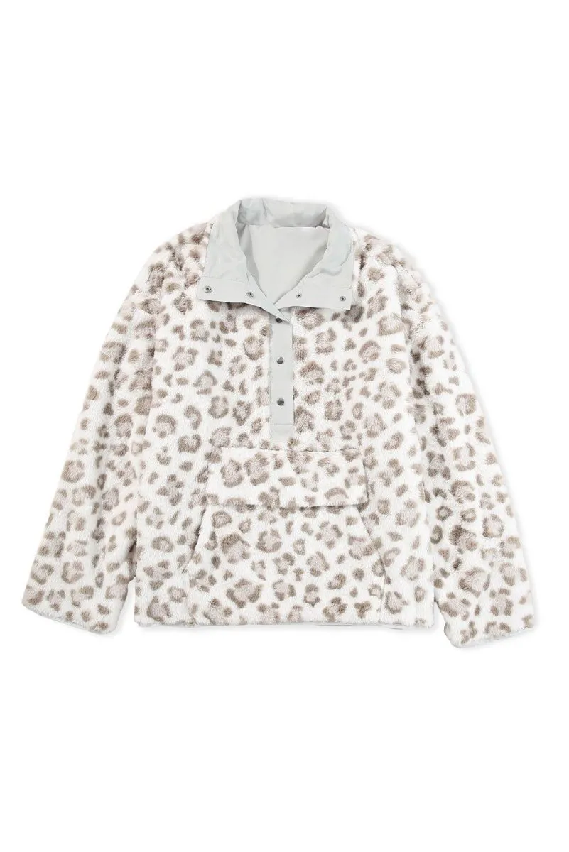 Leopard Stone Fleece Sweatshirt