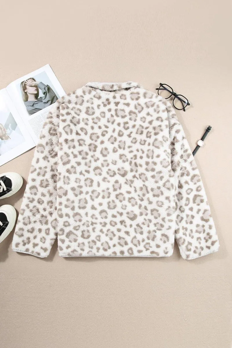 Leopard Stone Fleece Sweatshirt