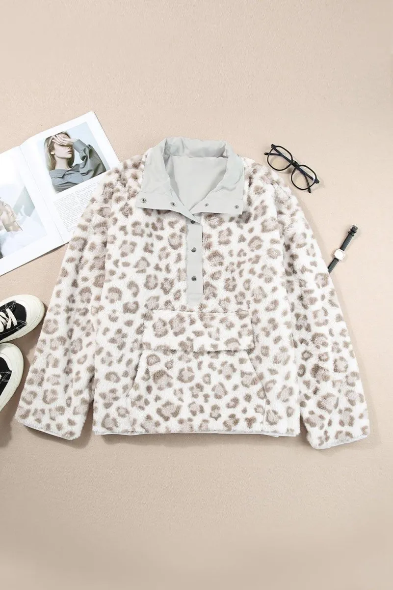 Leopard Stone Fleece Sweatshirt