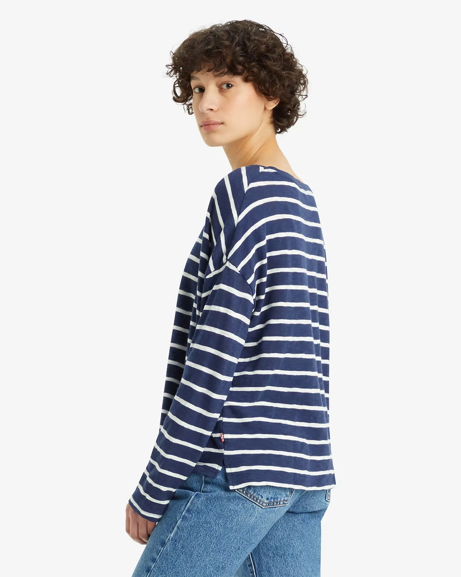 Levi's® Womens Margot Long Sleeve Tee - Saint Stripe Naval Academy