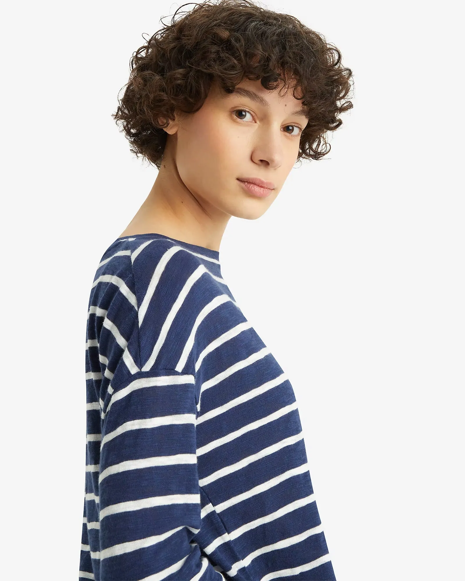 Levi's® Womens Margot Long Sleeve Tee - Saint Stripe Naval Academy