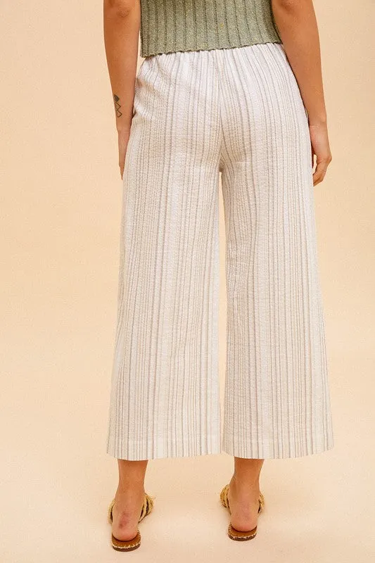 Linen Stripe Wide Pants