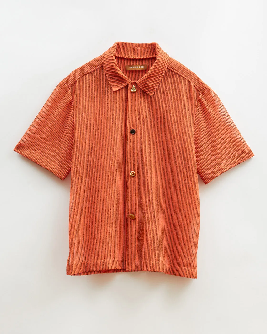 Marty Shirt Mesh Stripe Orange