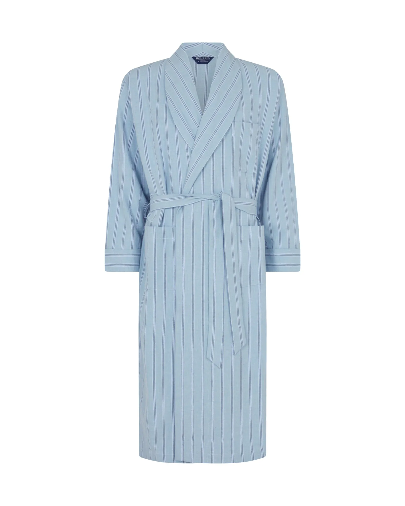 Men's Brushed Cotton Dressing Gown - Aviemore Stripe