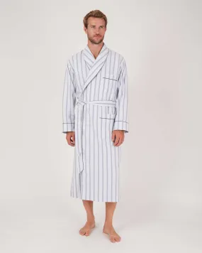 Men's Brushed Cotton Dressing Gown - Ripple Stripe