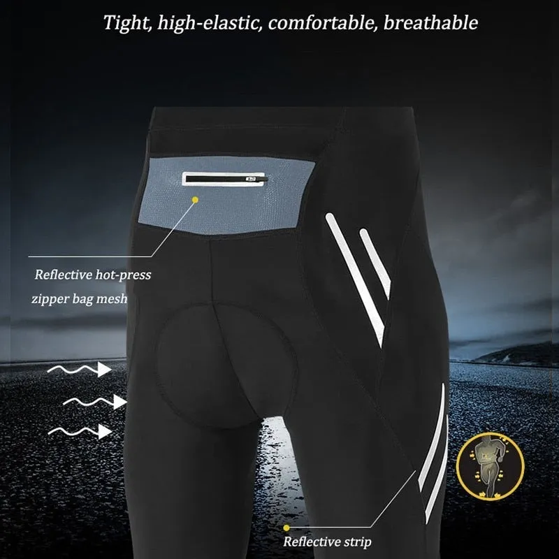 Mens Calf Length Gel Padded Cycling Pants