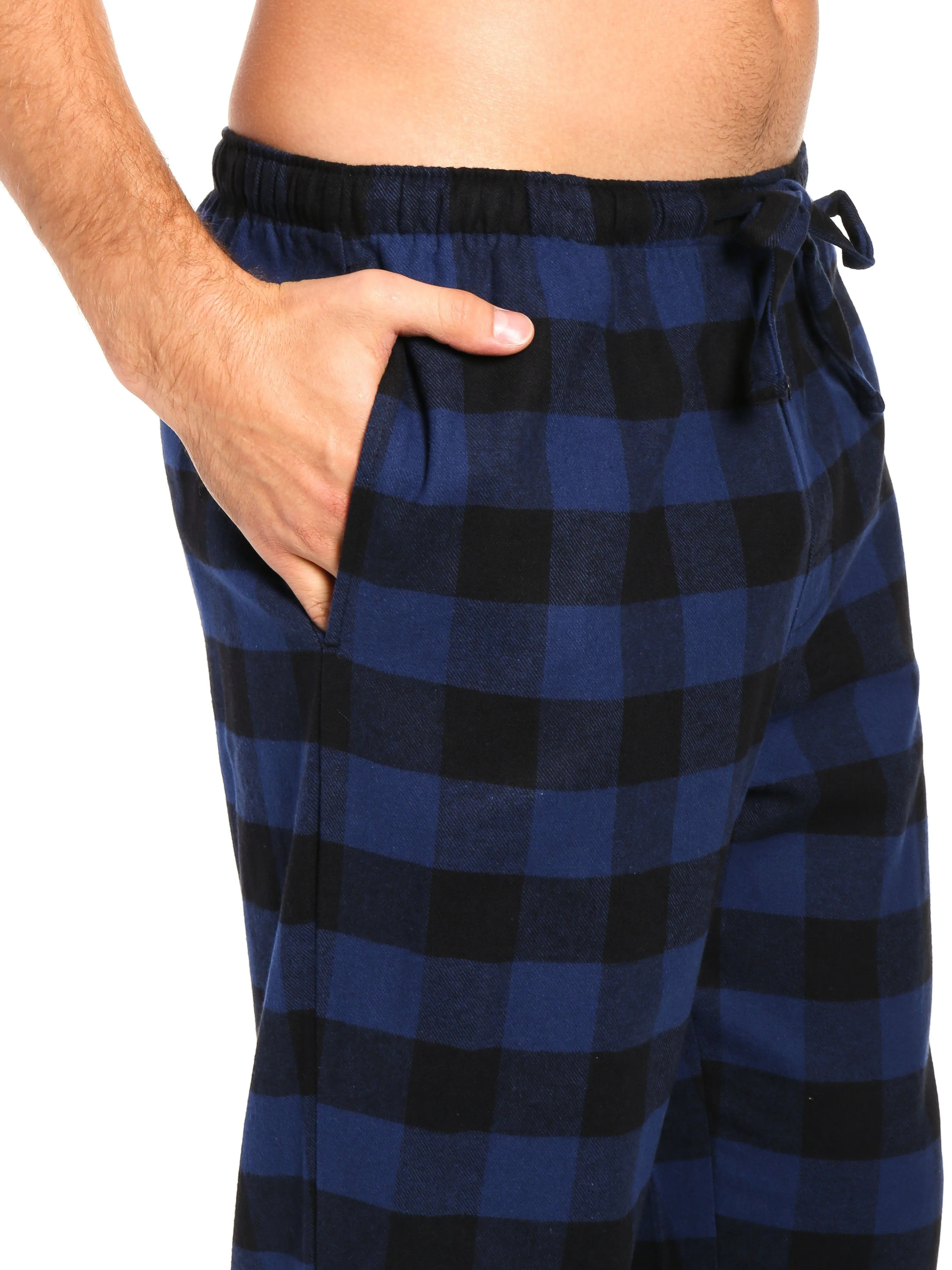 Mens Gingham 100% Cotton Flannel Lounge Pants