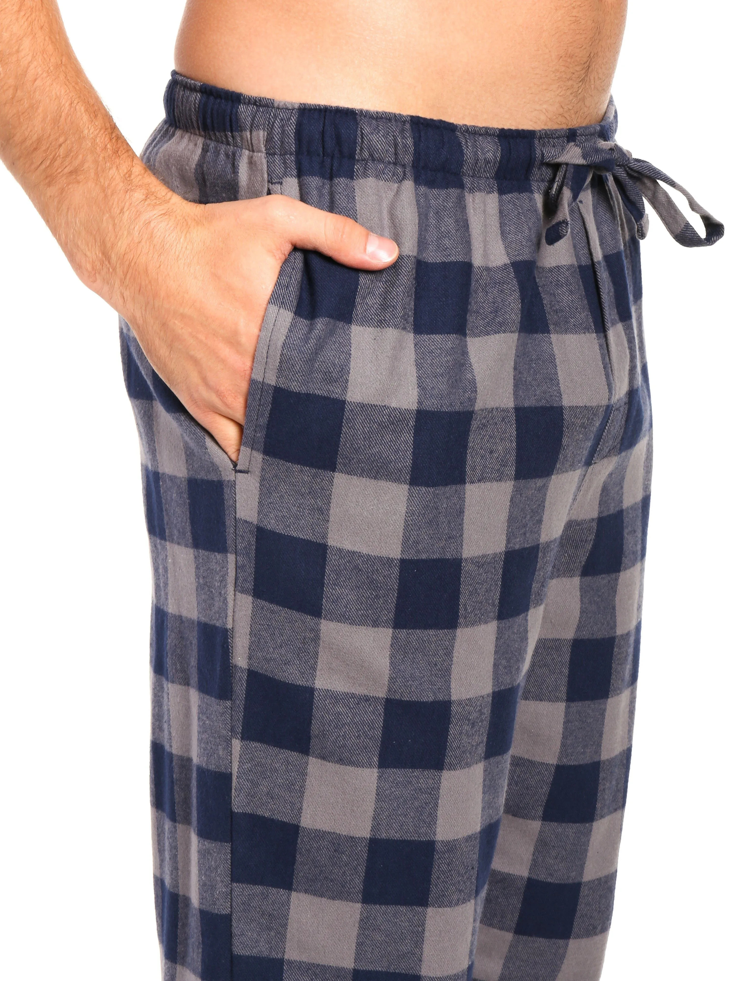 Mens Gingham 100% Cotton Flannel Lounge Pants